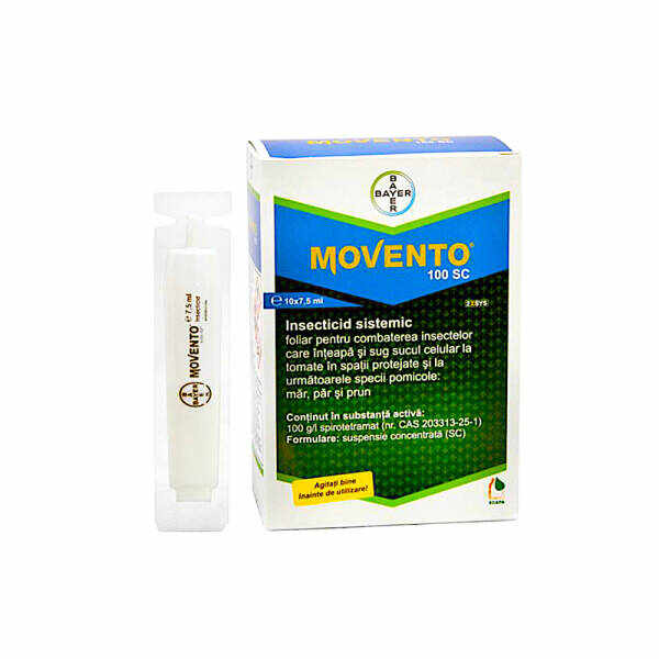 Movento 100SC 7.5 ml insecticid sistemic Bayer (vita de vie, mar, par, prun, cais, piersic, cires, varza, capsuni, ceapa, usturoi, salata, hamei, soia)